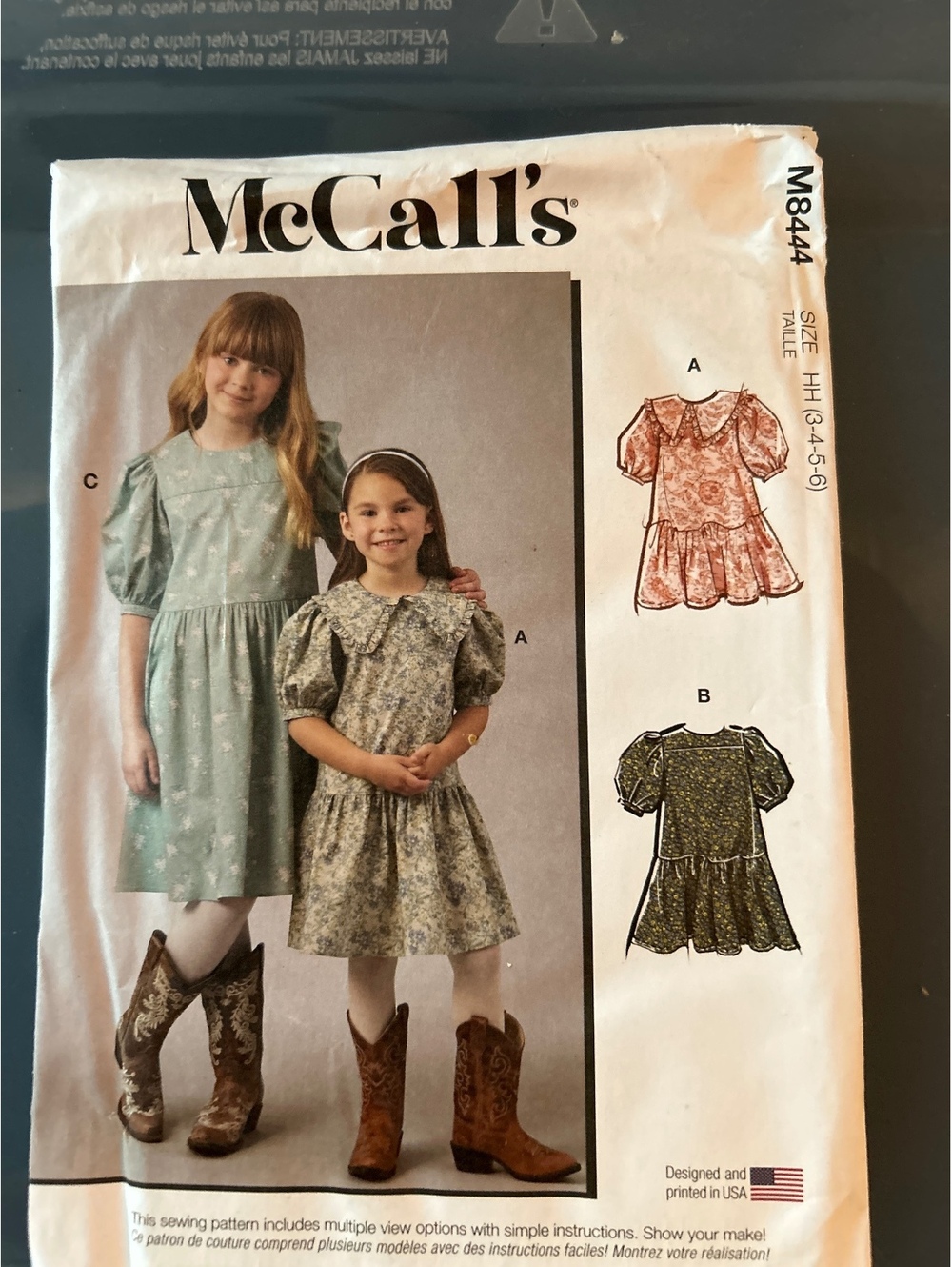 McCall's M8444 Girls' Dress Sewing Pattern Size 4-6-8